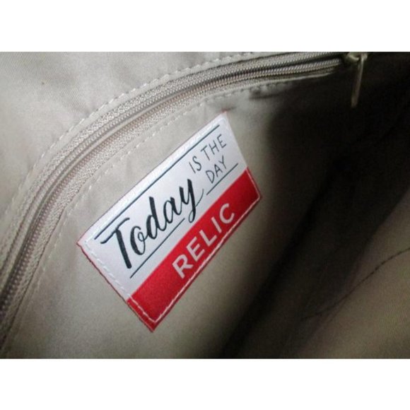 *Relic Vintage Tri Color Taupe Tan Beige Faux Leather Shoulder Bag - Picture 3 of 8